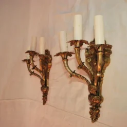 Pair Of French 1940's Brass Sconces With Cupids -chairish shop pair of french 1940s brass sconces with cupids 6164