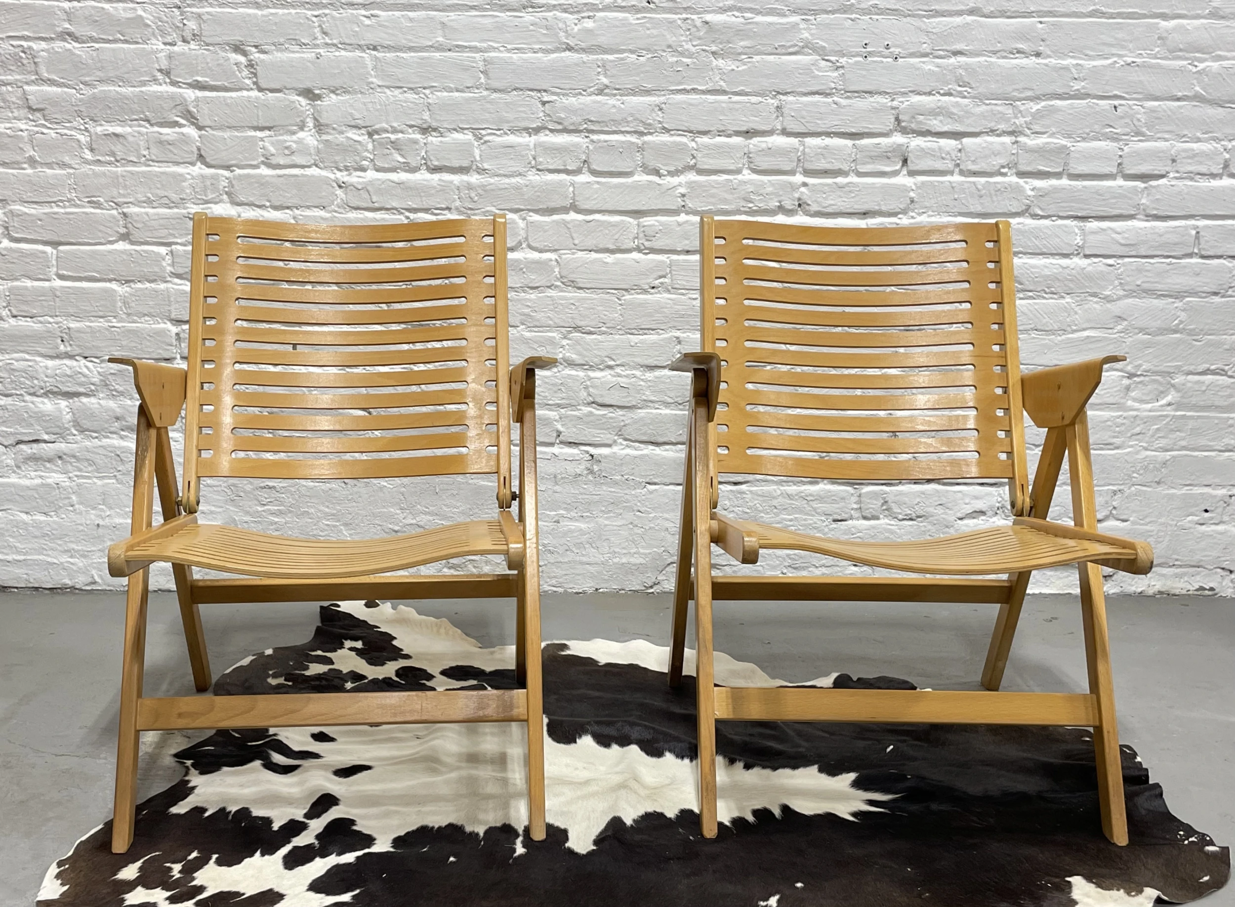 Pair Of Mid Century Modern "Rex" Folding Lounge Chairs Designed By Niko Kralj, C. 1960's 7 Pair Of Mid Century Modern "Rex" Folding Lounge Chairs Designed By Niko Kralj, C. 1960's - Image 7
