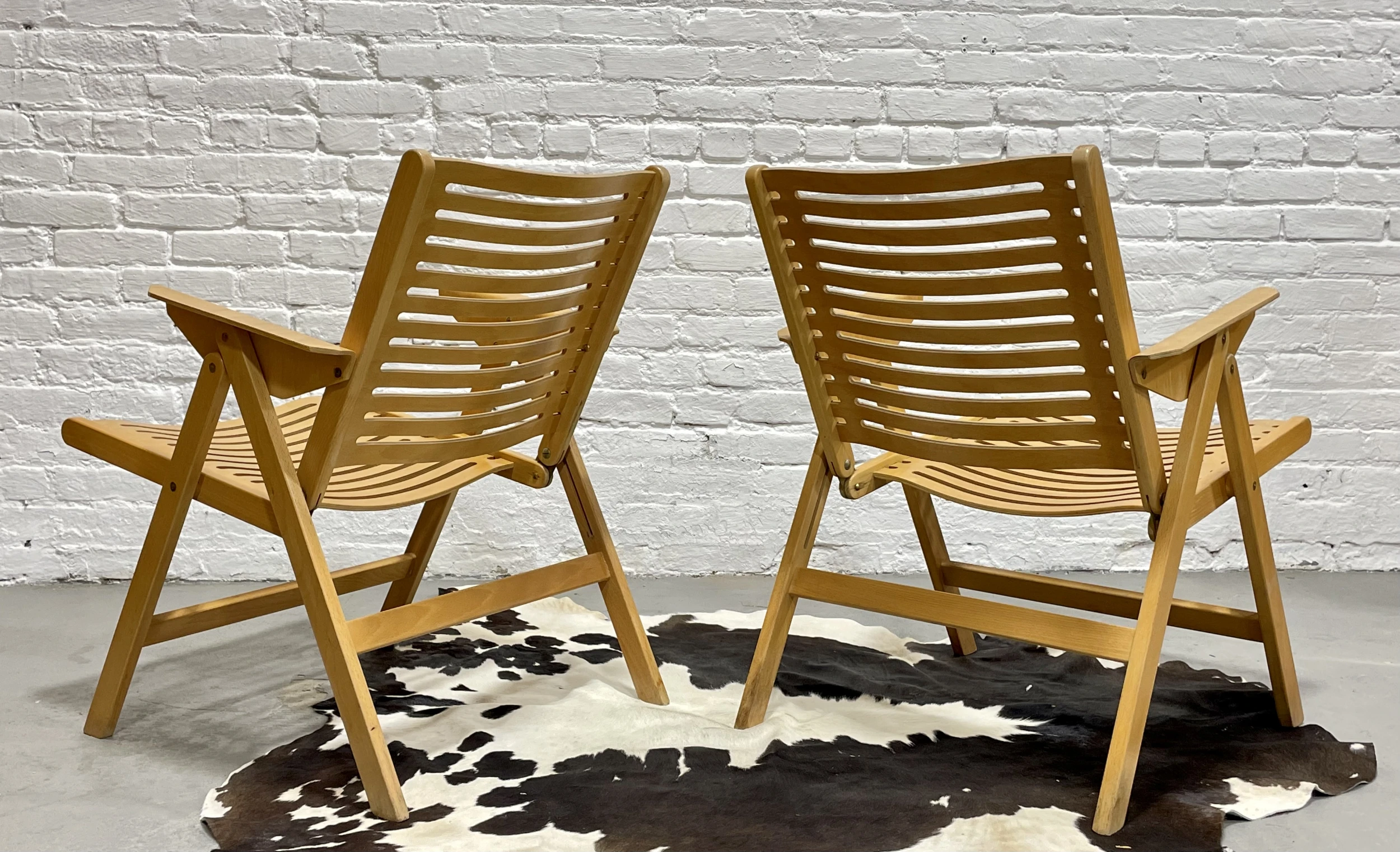 Pair Of Mid Century Modern "Rex" Folding Lounge Chairs Designed By Niko Kralj, C. 1960's 3 Pair Of Mid Century Modern "Rex" Folding Lounge Chairs Designed By Niko Kralj, C. 1960's - Image 3
