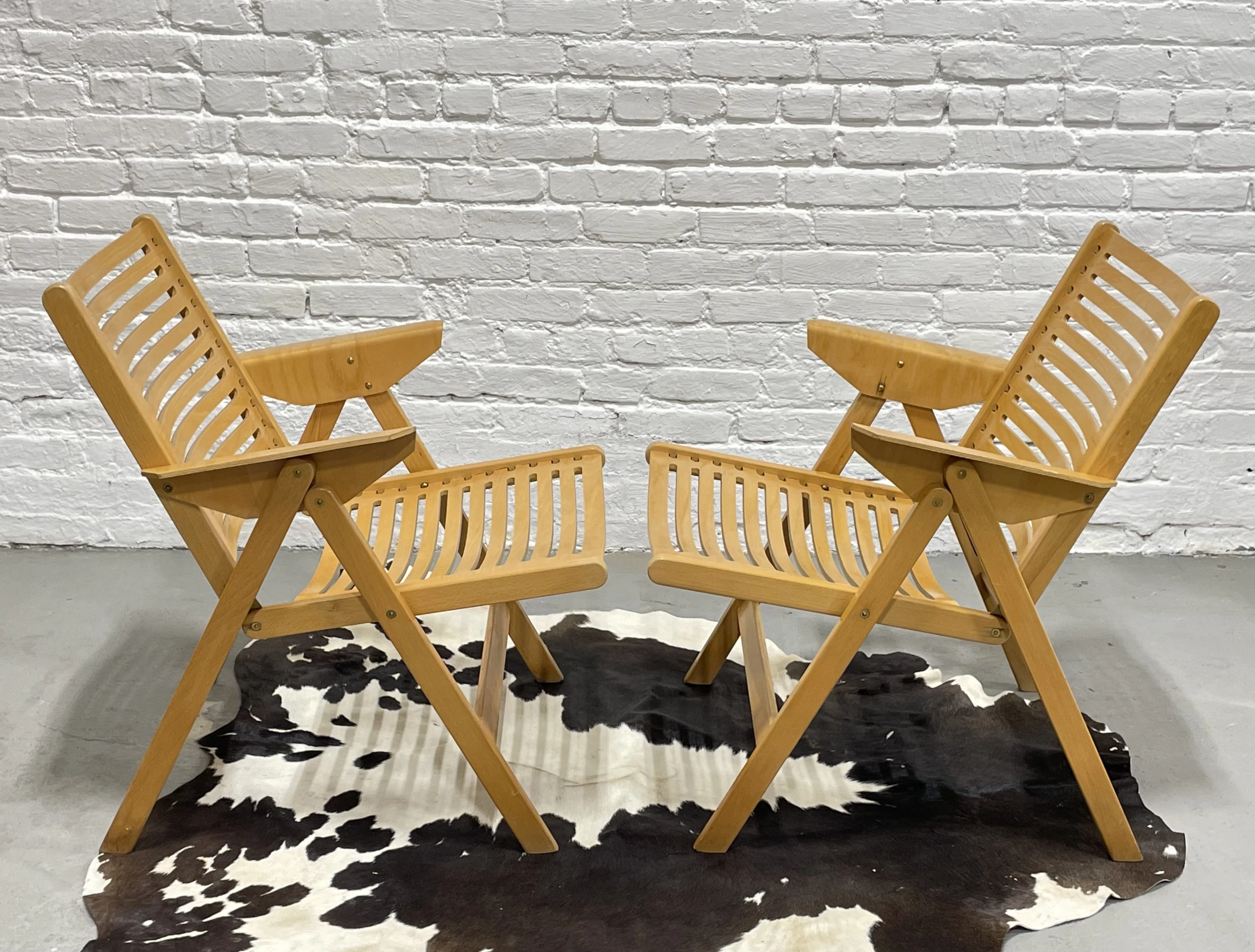 Pair Of Mid Century Modern "Rex" Folding Lounge Chairs Designed By Niko Kralj, C. 1960's 4 Pair Of Mid Century Modern "Rex" Folding Lounge Chairs Designed By Niko Kralj, C. 1960's - Image 4