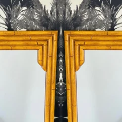 Pair Of Pagoda Bamboo Mirrors In Wood And Resin, C. 1970's -chairish shop pair of pagoda bamboo mirrors in wood and resin c 1970s 2361