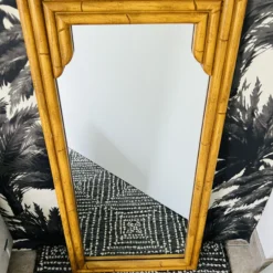 Pair Of Pagoda Bamboo Mirrors In Wood And Resin, C. 1970's -chairish shop pair of pagoda bamboo mirrors in wood and resin c 1970s 3046 scaled