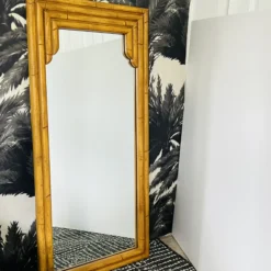 Pair Of Pagoda Bamboo Mirrors In Wood And Resin, C. 1970's -chairish shop pair of pagoda bamboo mirrors in wood and resin c 1970s 5481 scaled