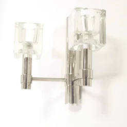 Pair Of Peill & Putzler Chrome Cube Glass Appliqués / Sconces 70's -chairish shop pair of peill and putzler chrome cube glass appliques sconces 70s 2532 scaled