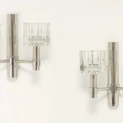 Pair Of Peill & Putzler Chrome Cube Glass Appliqués / Sconces 70's -chairish shop pair of peill and putzler chrome cube glass appliques sconces 70s 3104 scaled