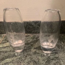 Pair Of Vintage 1960's Kosta Boda Swedish Etched Crystal Vases -chairish shop pair of vintage 1960s kosta boda swedish etched crystal vases 6851