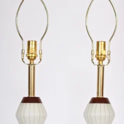 Pair Of White Glass Table Lamps With Sterling Silver Overlay, 1950's -chairish shop pair of white glass table lamps with sterling silver overlay 1950s 0049 scaled