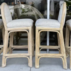 Pencil Reed Art Deco Style Bar Stools From 80's/Set Of 4 -chairish shop pencil reed art deco style bar stools from 80sset of 4 7243