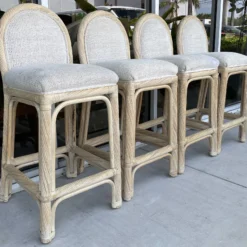 Pencil Reed Art Deco Style Bar Stools From 80's/Set Of 4 -chairish shop pencil reed art deco style bar stools from 80sset of 4 9893