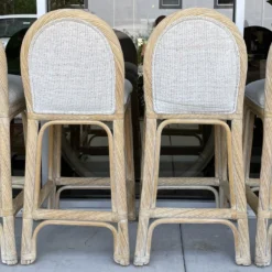 Pencil Reed Art Deco Style Bar Stools From 80's/Set Of 4 -chairish shop pencil reed art deco style bar stools from 80sset of 4 9931