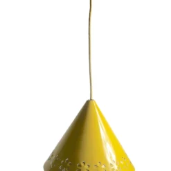 Perforated Floral Yellow Enamel Cone Fixture Ca. 1970's -chairish shop perforated floral yellow enamel cone fixture ca 1970s 2996
