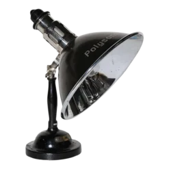 Polysonn-Lampe Nickel Plate And Black Iron Table Lamp, 1920's