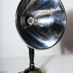Polysonn-Lampe Nickel Plate And Black Iron Table Lamp, 1920's -chairish shop polysonn lampe nickel plate and black iron table lamp 1920s 4327