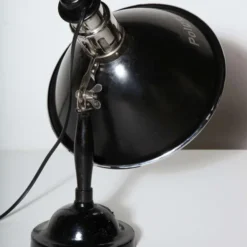 Polysonn-Lampe Nickel Plate And Black Iron Table Lamp, 1920's -chairish shop polysonn lampe nickel plate and black iron table lamp 1920s 6627
