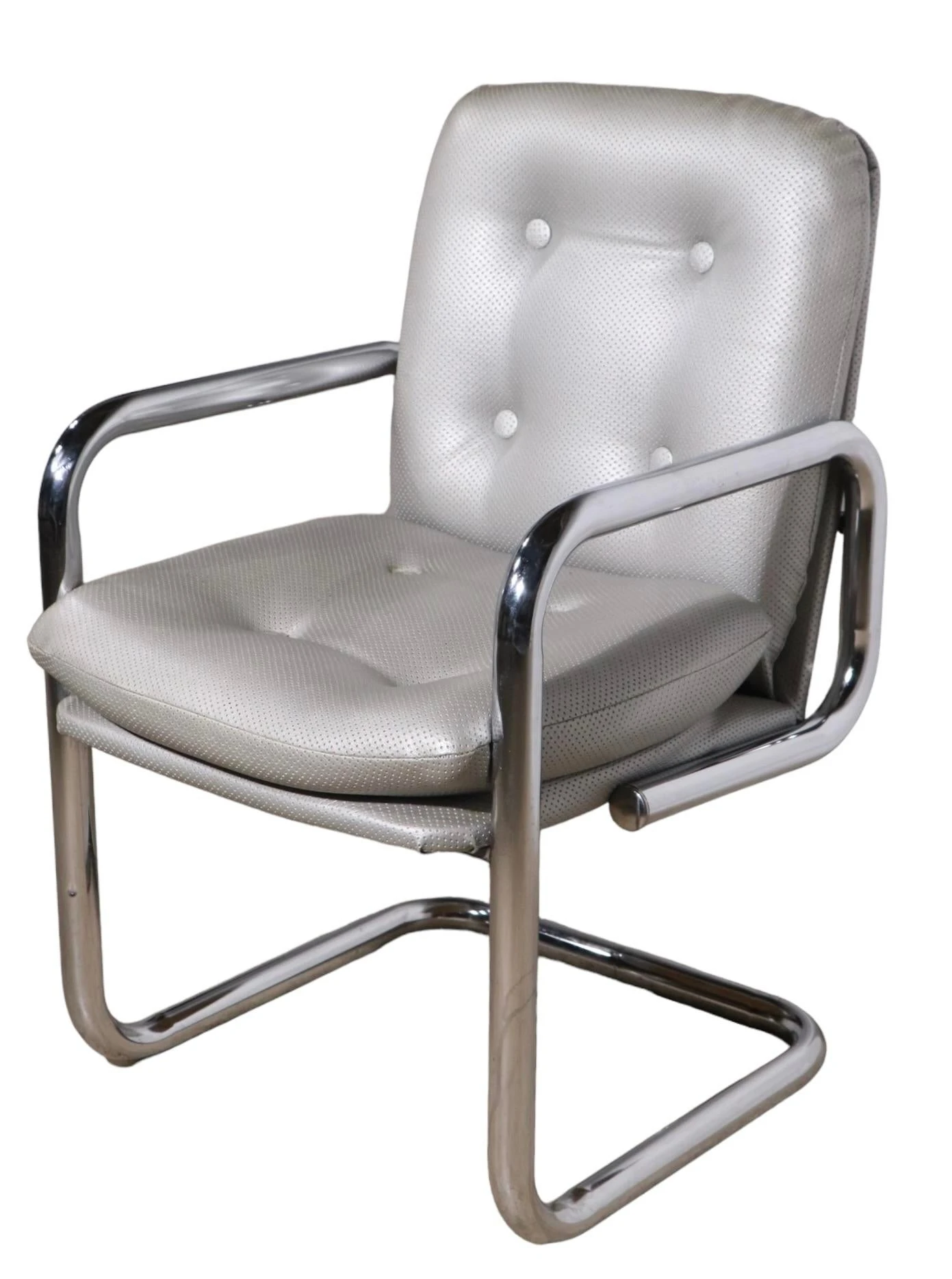 Post Modern Tubular Chrome Arm Chair After John Maschroni Ca. 1960 - 1970's 8 Post Modern Tubular Chrome Arm Chair After John Maschroni Ca. 1960 - 1970's - Image 8