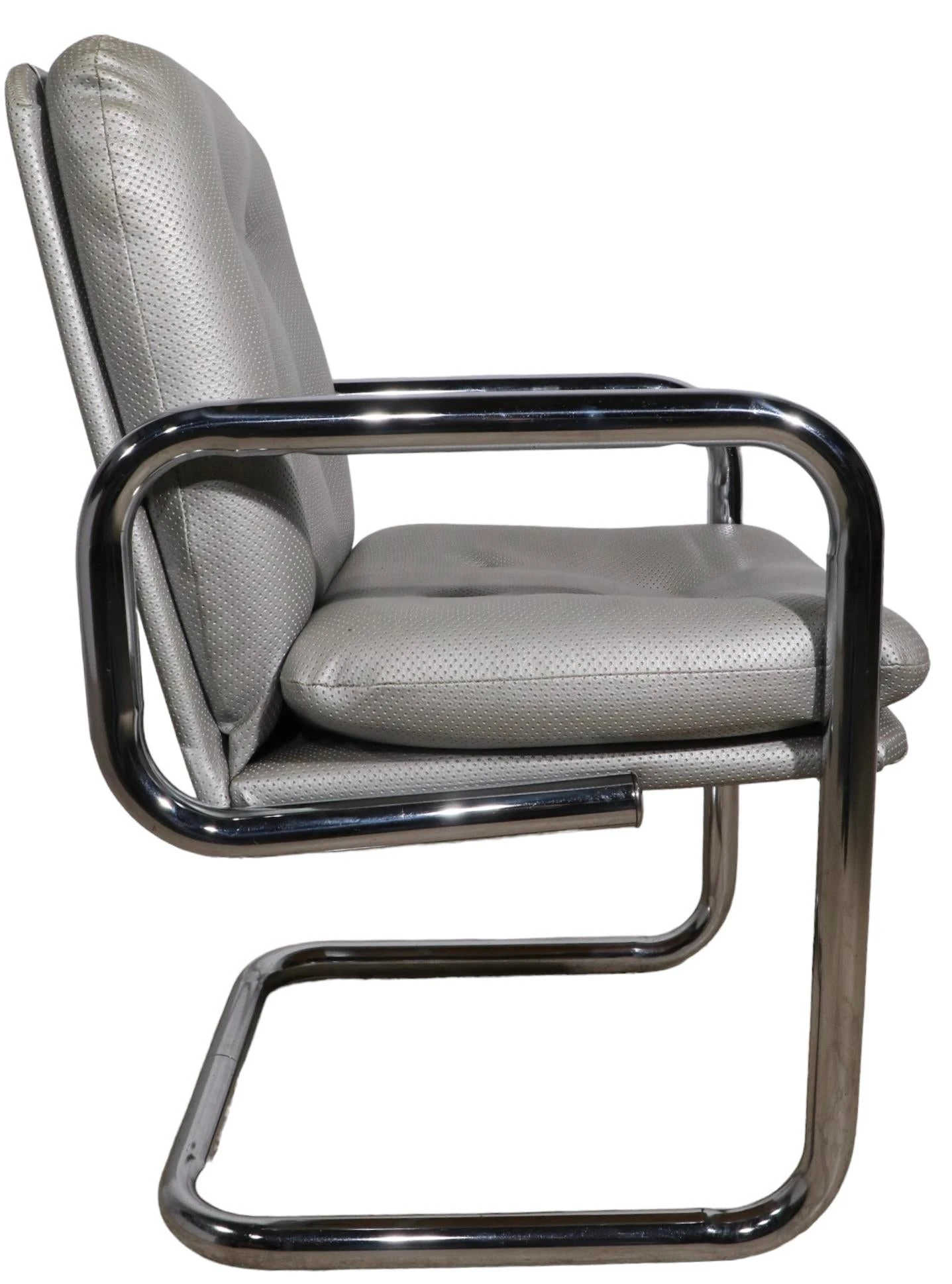 Post Modern Tubular Chrome Arm Chair After John Maschroni Ca. 1960 - 1970's 6 Post Modern Tubular Chrome Arm Chair After John Maschroni Ca. 1960 - 1970's - Image 6