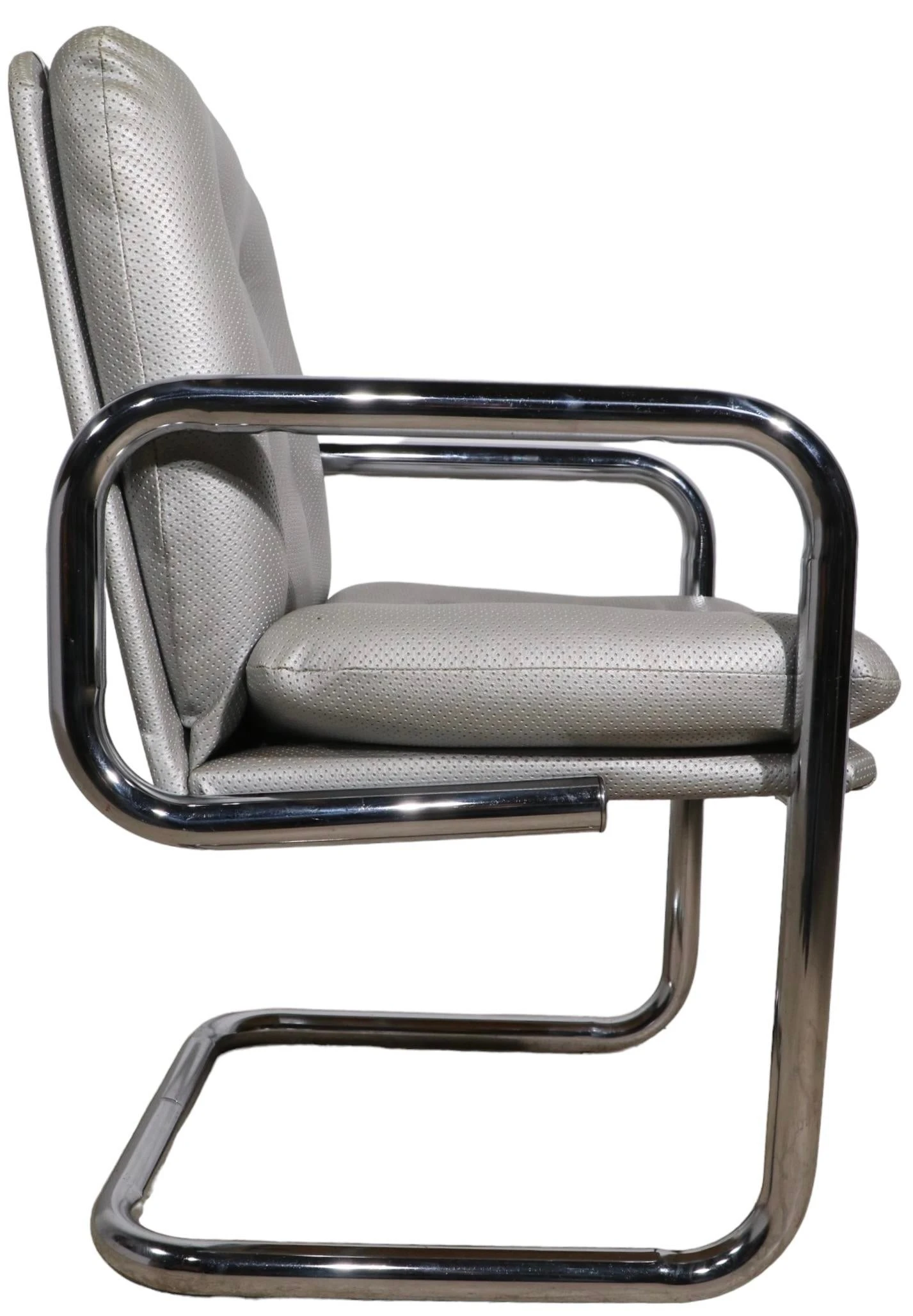 Post Modern Tubular Chrome Arm Chair After John Maschroni Ca. 1960 - 1970's 5 Post Modern Tubular Chrome Arm Chair After John Maschroni Ca. 1960 - 1970's - Image 5