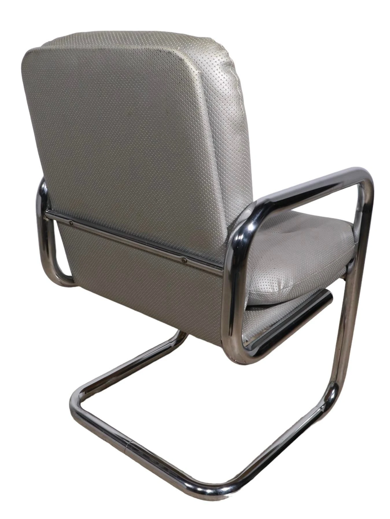 Post Modern Tubular Chrome Arm Chair After John Maschroni Ca. 1960 - 1970's 4 Post Modern Tubular Chrome Arm Chair After John Maschroni Ca. 1960 - 1970's - Image 4