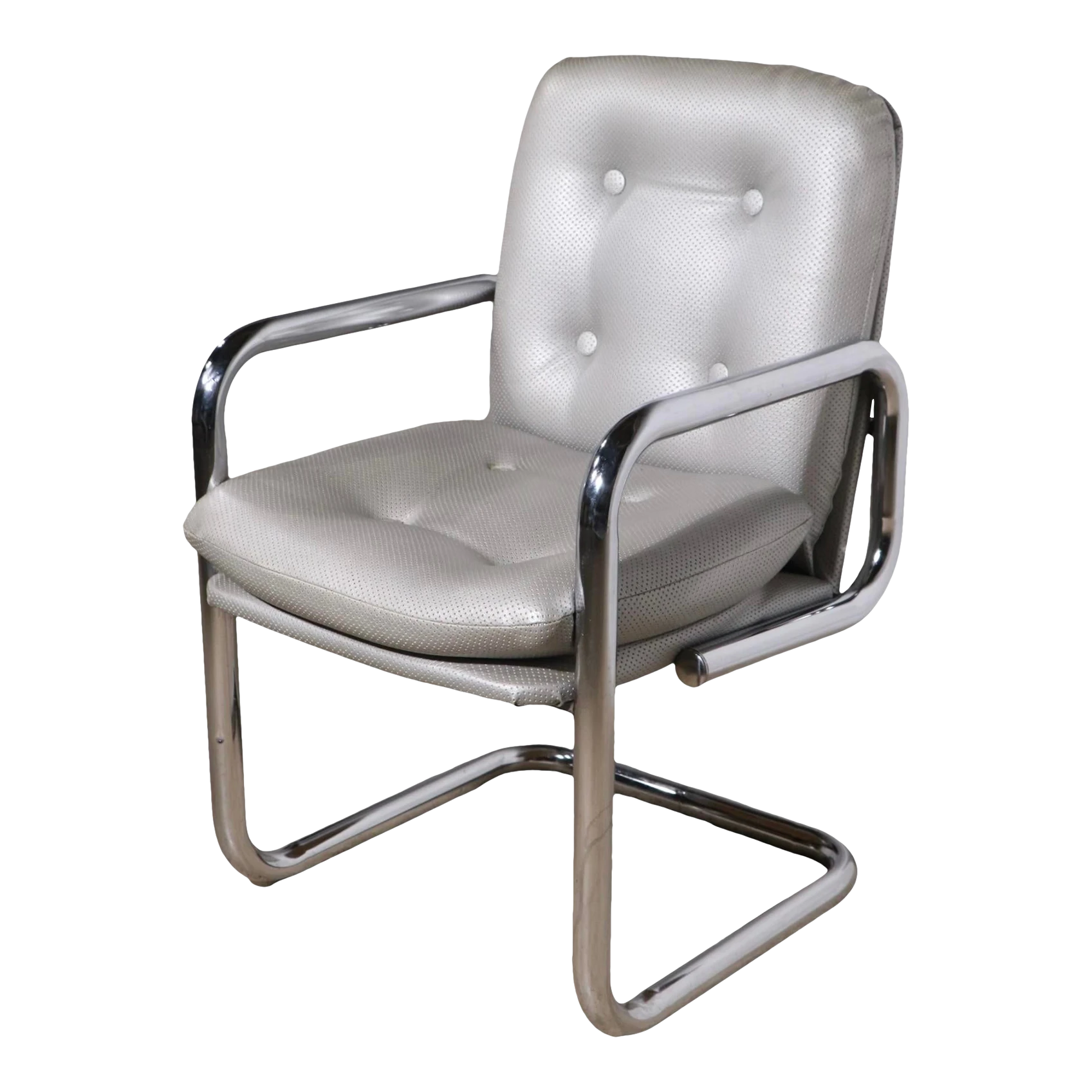 Post Modern Tubular Chrome Arm Chair After John Maschroni Ca. 1960 - 1970's 1 Post Modern Tubular Chrome Arm Chair After John Maschroni Ca. 1960 - 1970's