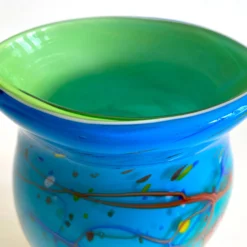 Postmodern Vintage 1990's Hand Blown Studio Art Glass Aqua Blue Abstract Contemporary Flower Vase 14 Postmodern Vintage 1990's Hand Blown Studio Art Glass Aqua Blue Abstract Contemporary Flower Vase -chairish shop postmodern vintage 1990s hand blown studio art glass aqua blue abstract contemporary flower vase 9993 scaled