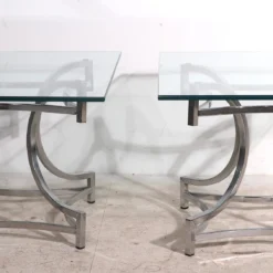 Pr. Chrome And Glass Side End Tables Ca. 1970's After Baughman -chairish shop pr chrome and glass side end tables ca 1970s after baughman 1524 scaled