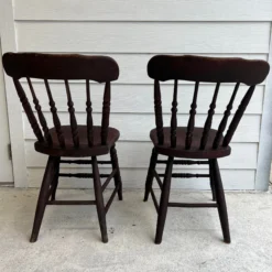 Primitive Rustic Farmhouse Slant Back Plank Seat Antique Pine Chairs, A Pair, Circa 1850's -chairish shop primitive rustic farmhouse slant back plank seat antique pine chairs a pair circa 1850s 7019 scaled
