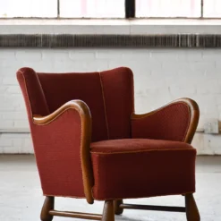 Rare Danish Easy Lounge Chair In Mahogany Attributed To Otto Færge, 1940's -chairish shop rare danish easy lounge chair in mahogany attributed to otto frge 1940s 9041