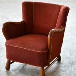 Rare Danish Easy Lounge Chair In Mahogany Attributed To Otto Færge, 1940's -chairish shop rare danish easy lounge chair in mahogany attributed to otto frge 1940s 9190
