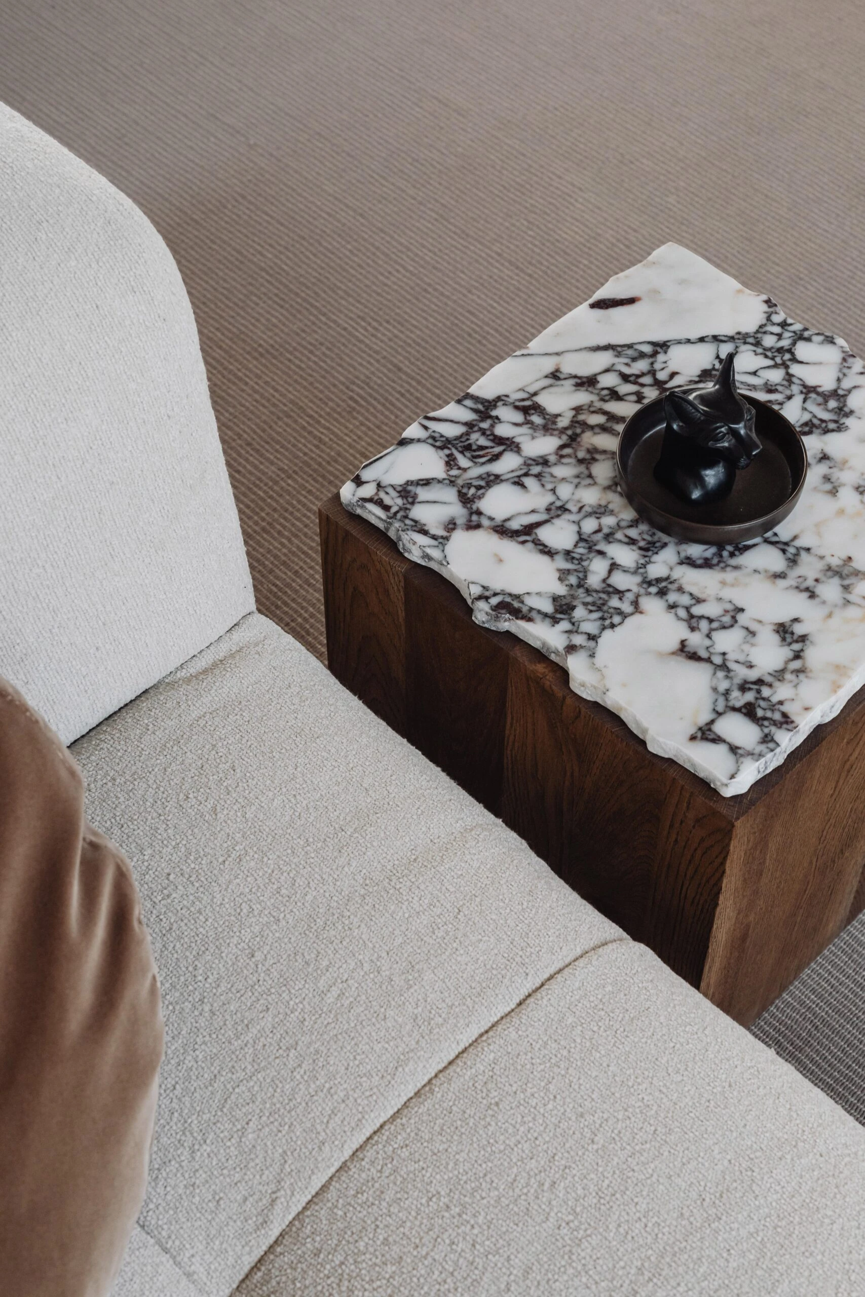 S Smoky Oak With Carrara Marble Pera Coffee Table By Un'common 4 S Smoky Oak With Carrara Marble Pera Coffee Table By Un'common - Image 4