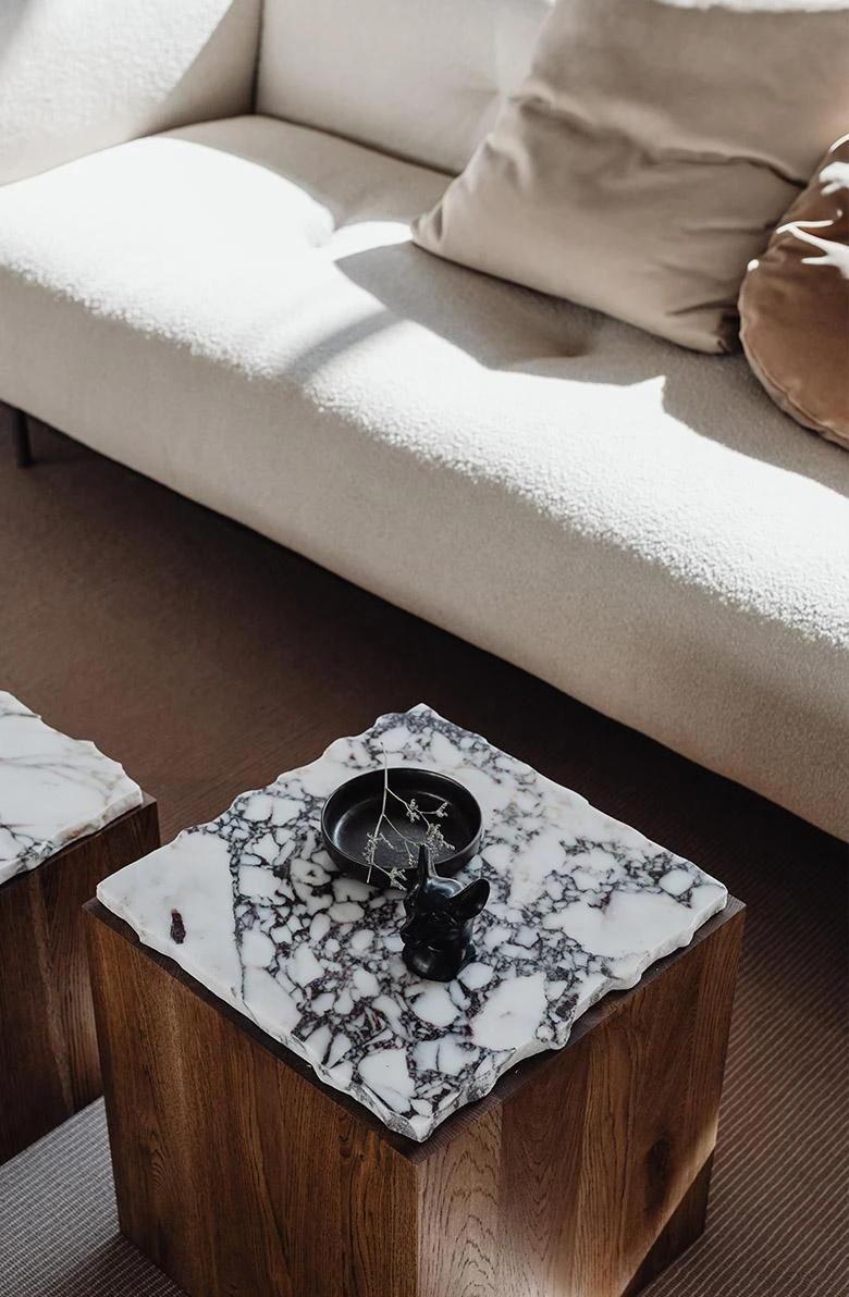 S Smoky Oak With Carrara Marble Pera Coffee Table By Un'common 3 S Smoky Oak With Carrara Marble Pera Coffee Table By Un'common - Image 3