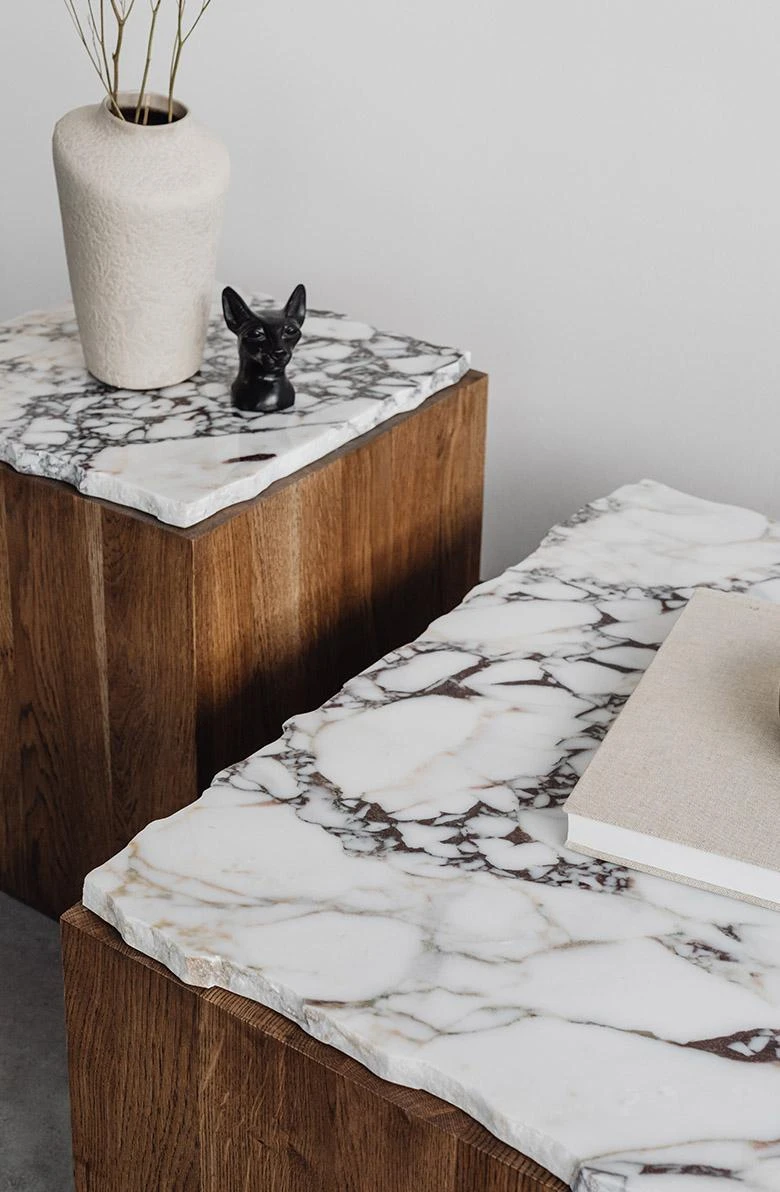 S Smoky Oak With Carrara Marble Pera Coffee Table By Un'common 5 S Smoky Oak With Carrara Marble Pera Coffee Table By Un'common - Image 5