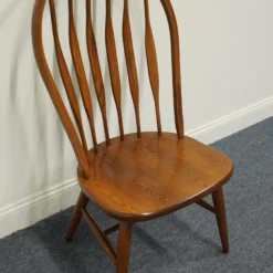 Set Of 4 S. Bent Bros. Rustic Country French Style Solid Oak Cattail Dining Side Chairs 736 -chairish shop set of 4 s bent bros rustic country french style solid oak cattail dining side chairs 736 8438