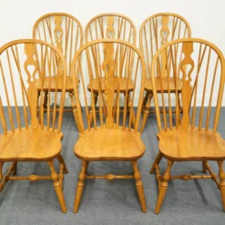 Set Of 6 S. Bent Bros. Solid Oak Country French Windsor Dining Chairs 676 923 793 -chairish shop set of 6 s bent bros solid oak country french windsor dining chairs 676 923 793 8630