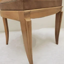 Set Of Six 1940's Dining Chairs In Beech With Nickel Detail, Attributed To Rene Prou -chairish shop set of six 1940s dining chairs in beech with nickel detail attributed to rene prou 2443 scaled