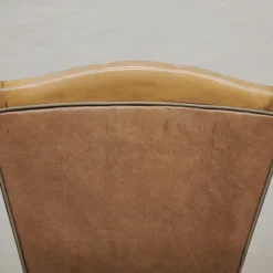 Set Of Six 1940's Dining Chairs In Beech With Nickel Detail, Attributed To Rene Prou -chairish shop set of six 1940s dining chairs in beech with nickel detail attributed to rene prou 4090 scaled