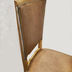 Set Of Six 1940's Dining Chairs In Beech With Nickel Detail, Attributed To Rene Prou -chairish shop set of six 1940s dining chairs in beech with nickel detail attributed to rene prou 7290 scaled