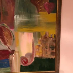 Signed 1980’s Colorful Impasto Painting 16 Signed 1980’s Colorful Impasto Painting -chairish shop signed 1980s colorful impasto painting 2457