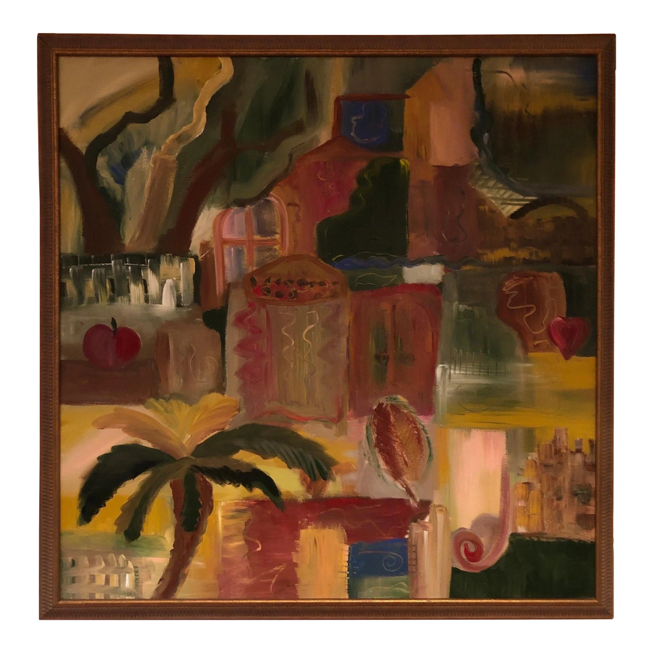 Signed 1980’s Colorful Impasto Painting 1 Signed 1980’s Colorful Impasto Painting