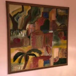 Signed 1980’s Colorful Impasto Painting 12 Signed 1980’s Colorful Impasto Painting -chairish shop signed 1980s colorful impasto painting 4452