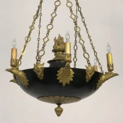 Swedish Black & Gilt Bronze Eagle Empire Chandelier, Early 1800's -chairish shop swedish black and gilt bronze eagle empire chandelier early 1800s 1783 scaled