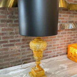 Table Lamp In Gold Marble, France, 1970's -chairish shop table lamp in gold marble france 1970s 5324