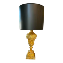 Table Lamp In Gold Marble, France, 1970's