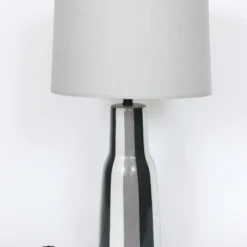 Tall Design-Technics Black, White & Gray Pottery Table Lamp, 1950's 12 Tall Design-Technics Black, White & Gray Pottery Table Lamp, 1950's -chairish shop tall design technics black white and gray pottery table lamp 1950s 2974 scaled