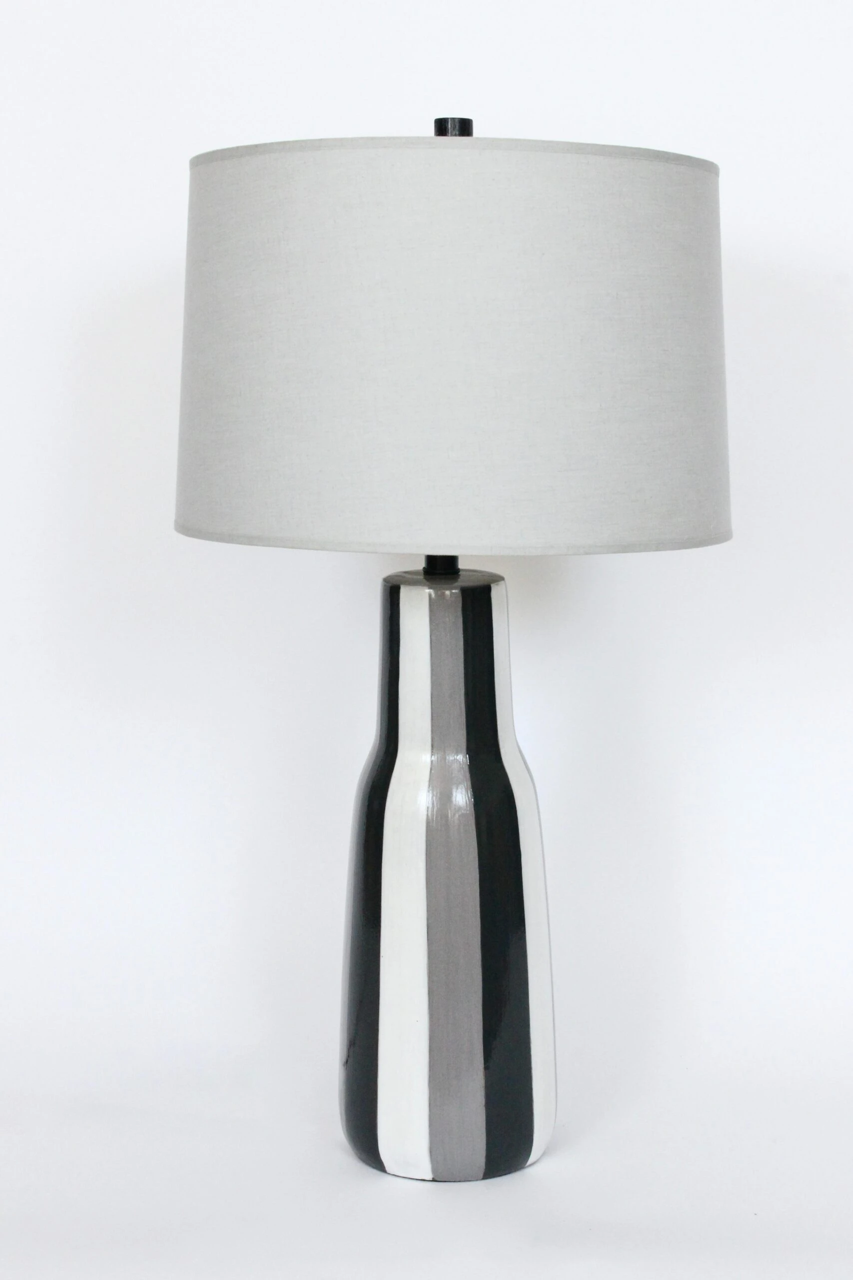 Tall Design-Technics Black, White & Gray Pottery Table Lamp, 1950's 6 Tall Design-Technics Black, White & Gray Pottery Table Lamp, 1950's - Image 6