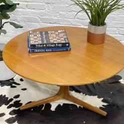 Teak Mid-Century Modern Round Coffee Table, C.1960's -chairish shop teak mid century modern round coffee table c1960s 3995
