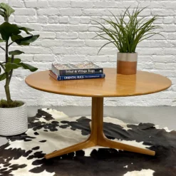 Teak Mid-Century Modern Round Coffee Table, C.1960's -chairish shop teak mid century modern round coffee table c1960s 8313