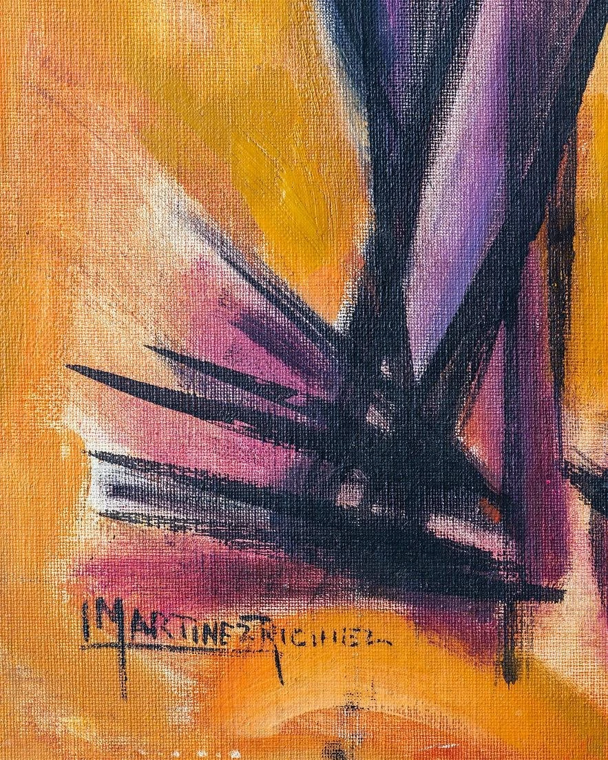 Trio Of Cubist Figures 1960/70's Framed, Acrylic On Canvas, Signed 4 Trio Of Cubist Figures 1960/70's Framed, Acrylic On Canvas, Signed - Image 4