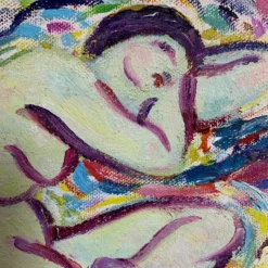 Vernon Rickman Figurative Impressionist Painting, 1960's -chairish shop vernon rickman figurative impressionist painting 1960s 6186 scaled