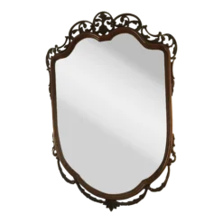 Vintage 1940's Mahogany Shield Mirror