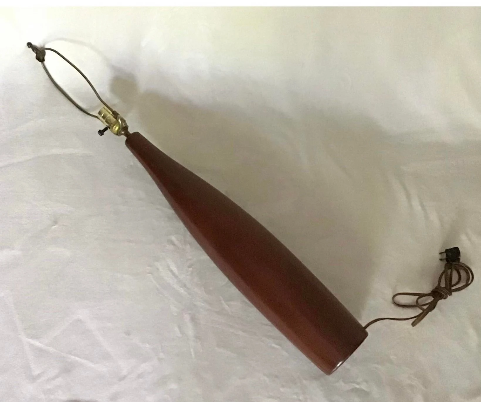 Vintage 1960's Danish Modern Tall Turned Teak Lamps By Esa - A Pair 5 Vintage 1960's Danish Modern Tall Turned Teak Lamps By Esa - A Pair - Image 5